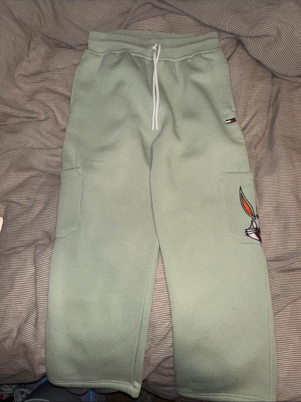 Tommy Hilfiger x Bugs Bunny Kids Light Green Cargo Sweatpants